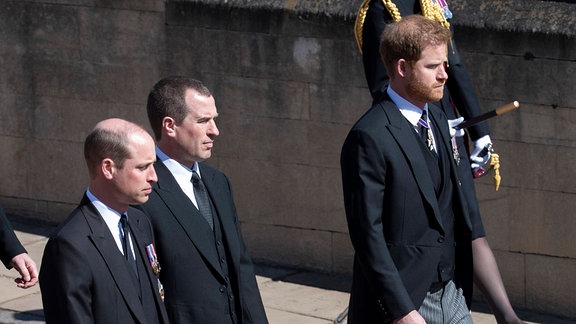 Prinz William und Prinz Harry bei der Beerdigung von Prinz Philip