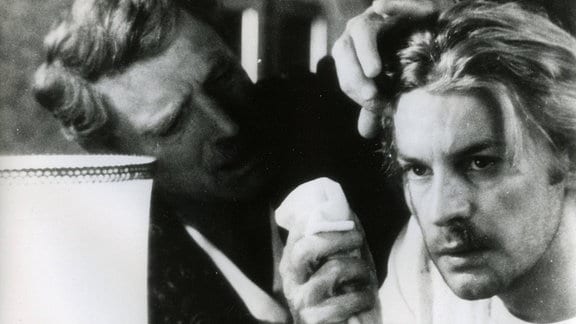 Burt Lancaster und Helmut Berger, Ausschnitt aus dem Film "Gewalt und Leidenschaft". 