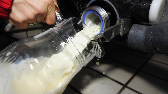 Milch kommt aus einem Automaten