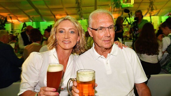 Franz Beckenbauer und seine Ehefrau Heidi beim Bayerischen Abend im Rahmen vom Kaiser Cup Charity Golfturnier am 20.7.2018 in Bad Griesbach
