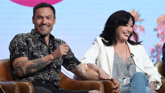 Brian Austin Green, left, and Shannen Doherty