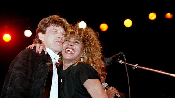 Tina Turner und Mick Jagger, 1989