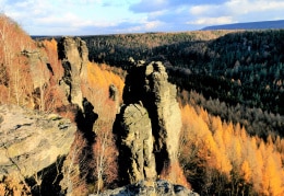 Herbstlicher Blick von der Grenzplatte im oberen Bielatal