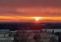 Sonnenuntergang heute in Leipzig- Lössnig 