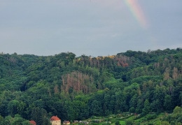 Blick vom Götterfelsen zum Regenbogen