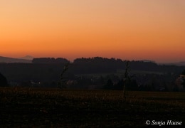 Tolles Wochenendwetter in Schönbach.. angekündigt durch einen schönen Sonnenaufgang.