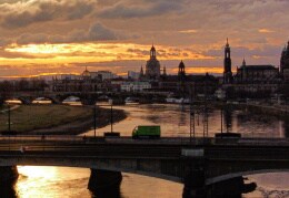 Dresden im Sonnenaufgang 