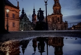 Die Altstadt Dresdens bei einem abendlichen Spaziergang 