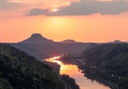 Sonnenuntergang in der sächsischen Schweiz 