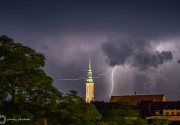 Blitze über Görlitz am gestrigen Abend 