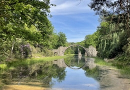 Die Rakotzbrücke im Rhododendronpark Kromlau am 19.05.2022