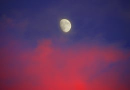 Mond im Abendrot