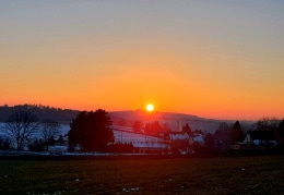 Sonnenuntergang über dem Kuhberg bei Netzschkau 