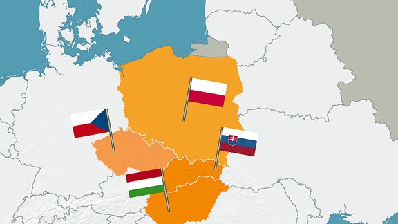 Karte der Visegrad-Staaten