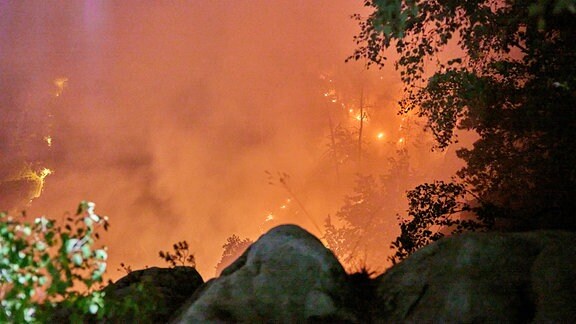 Brand an der Bastei in der Sächsischen Schweiz. 