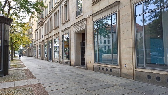 Leere Geschäfte in der Dresdener Innenstadt.