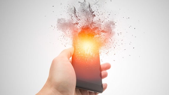 explodierendes Smartphone