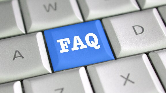 Tastatur mit einem FAQ-Zeichen
