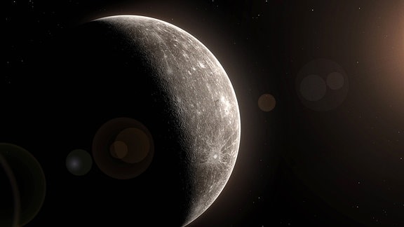 Computergrafik des Planeten Merkur